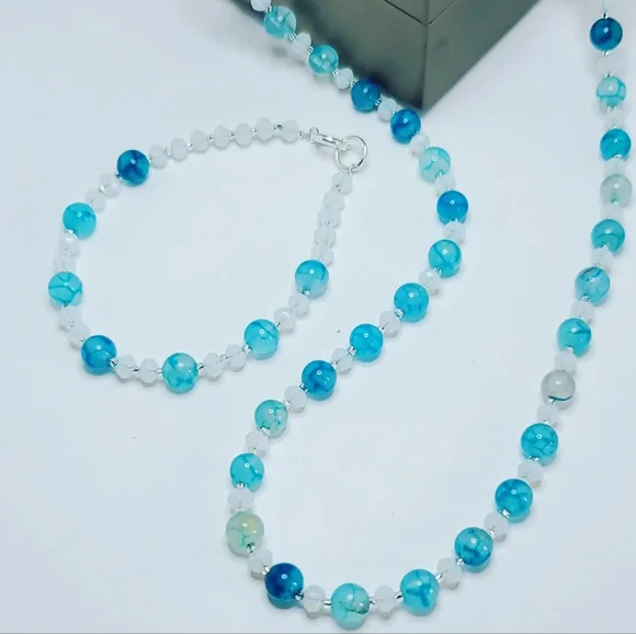 Blue Agate set - Picture 1 of 5